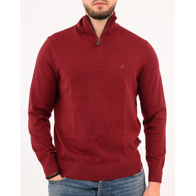 Product NAUTICA KNITTED SHIRT LS PERFORMANCE SOLID 1/4 ZIP (12GG) base image