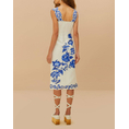 Product FARM RIO BLUE FLORAL CASCADE OFF-WHITE WAVY SLEEVELESS MIDI thumbnail image