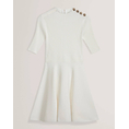 Product TED BAKER LILANO Ribbed Knit Button Detail Skater Dress thumbnail image
