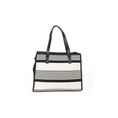 Product LES TROPEZIENNES NAL-TZ-02 ΤΣΑΝΤΑ ΩΜΟΥ ΥΦΑΣΜΑ ΜΕ ΡΙΓΕΣ WHITE/BLACK (Διαστάσεις: 32 x 27 x 14εκ.) thumbnail image