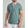 Product NAVY&GREEN V-NECK T-SHIRT WITH BUTTONS thumbnail image