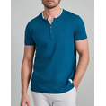 Product NAVY&GREEN V-NECK T-SHIRT WITH BUTTONS thumbnail image