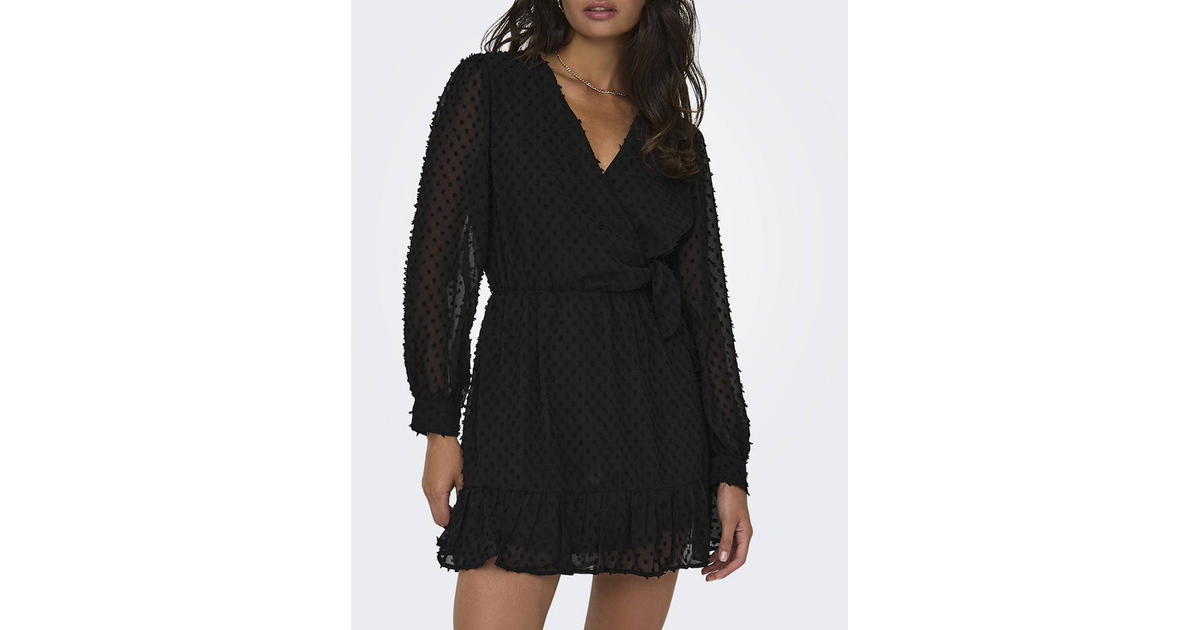 ONLY ONLTIVA L/S DOBBY FAKE WRAP DRESS WVN