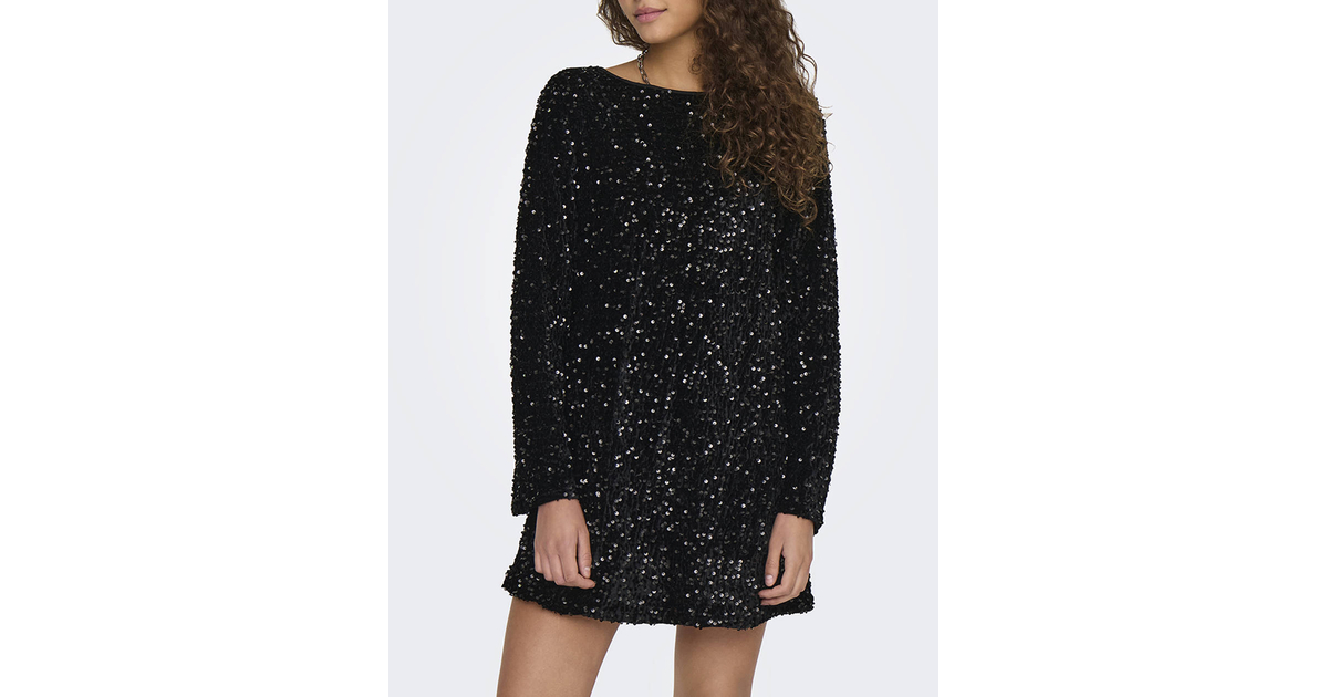ONLY ONLANIKA SEQUINS LS BOW DRESS WVN