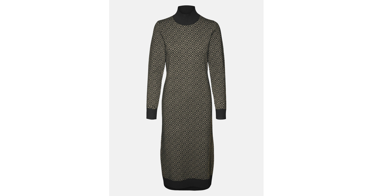 VERO MODA VMARIA ART LS HIGH-NECK CALF DRESS REP