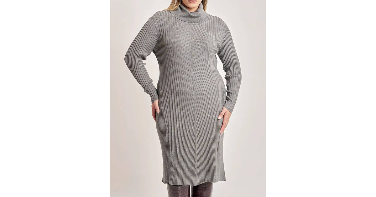 PARABITA Πλεκτό ριπ φόρεμα με ζιβάγκο