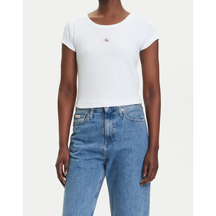 Product CALVIN KLEIN JEANS A- WOVEN LABEL 2X2 RIB BABY TEE base image