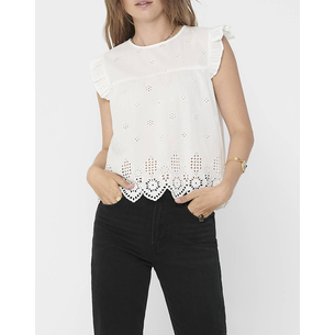 Product ONLY ONLSILLA LIFE S/L FRILL TOP WVN NOOS base image