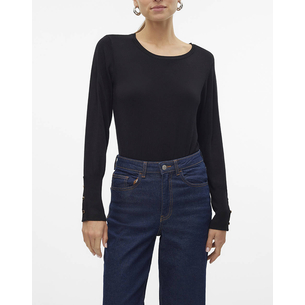 Product VERO MODA VMDORY LS O-NECK BUTTON PULLOVER GA NOOS base image