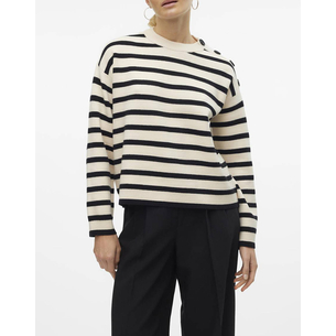 Product VERO MODA VMSABA LS O-NECK BUTTON PULLOVER GA NOOS base image