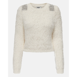 Product ONLY ONLSURI LS BLING CROP O-NECK PRM KNT base image