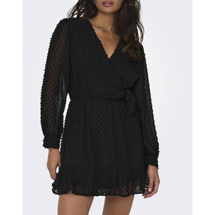 Product ONLY ONLTIVA L/S DOBBY FAKE WRAP DRESS WVN base image
