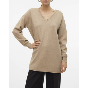 Product VERO MODA VMGOLD ROLL LS LONG V-NECK PULLOVER GA base image