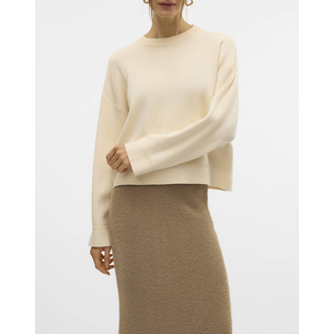Product VERO MODA VMGOLD PIPING LS O-NECK PULLOVER GA base image