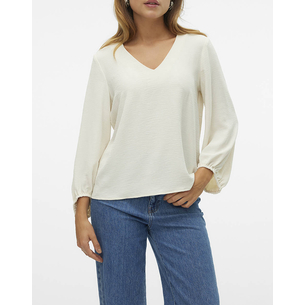 Product VERO MODA VMOLIVIA L/S V-NECK TOP WVN BTQ GA base image