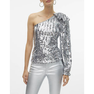 Product VERO MODA VMEFI ONE SHOULDER LS TOP JRS base image