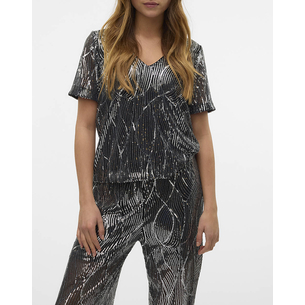 Product VERO MODA VMELLEN SS V-NECK TOP JRS base image