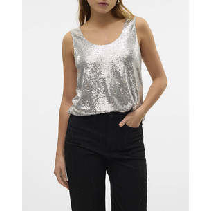 Product VERO MODA VMKAJE SL V-NECK TOP JRS GA base image