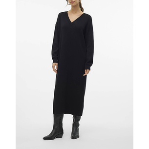 Product VERO MODA VMGOLD LS V-NECK 7/8 DRESS GA base image
