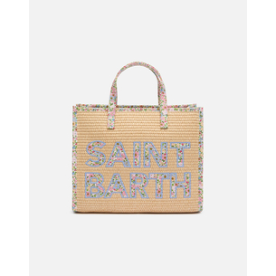 Product MC2 VIVIAN MID STRAW-STRAW HANDBAG WITH PIPING-11 PATCH FLORY 21 (Διαστάσεις: 28 x 23 x 15εκ.) base image