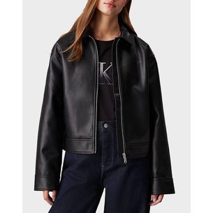 Product CALVIN KLEIN JEANS FAUX LEATHER ZIPPED JACKET base image