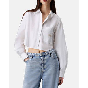 Product CALVIN KLEIN JEANS WOVEN LABEL CROPPED SHIRT base image