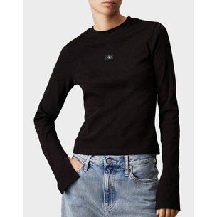 Product CALVIN KLEIN JEANS WOVEN LABEL RIB LS TOP base image