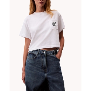 Product CALVIN KLEIN JEANS SS BOXY CK CREST CROP POCKET TEE base image