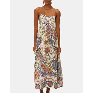 Product FARM RIO BOHO GLAM OFF-WHITE LOOPY CUPS MAXI DRESS base image