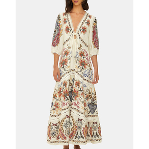 Product FARM RIO BOHO GLAM OFF-WHITE MAXI DRESS base image