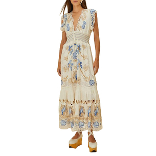 Product FARM RIO ROMANTIC RICHELIEU OFF-WHITE MAXI DRESS base image