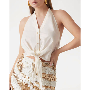 Product GUESS MARCIANO PAT KNOT TOP - LIGHT STR COTTON POPELIN 110 ΠΟΥΚΑΜΙΣΟ ΓΥΝΑΙΚΕΙΟ base image