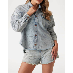 Product GUESS WESTERN SHACKET ΜΠΟΥΦΑΝ ΓΥΝΑΙΚΕΙΟ base image