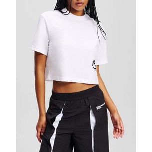 Product KARL LAGERFELD KLJ REG CROPPED MONOGRAM TEE base image