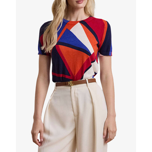 Product LAUREN RALPH LAUREN BR RAYON PLTD CTN-SS SWEATER base image
