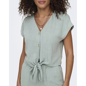 Product ONLY ONLSIESTA SS KNOT LIN BL SHIRT PNT NOOS base image