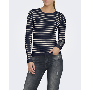 Product ONLY ONLMILA LS STRIPE BUTTON O-NECK CC KNT base image