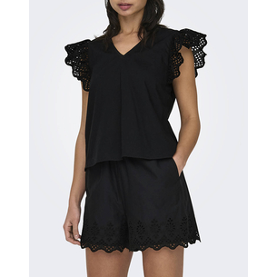 Product ONLY ONLLOU LIFE EMB S/S FRILL TOP WVN base image