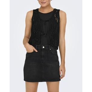 Product ONLY ONLLIZZY LIFE SL CROCHET TIE VEST KNT base image