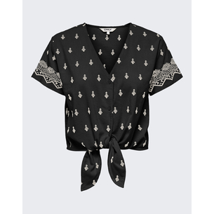 Product ONLY ONLSIESTA WILLA EMB SS KNOT BUT TOP WVN base image