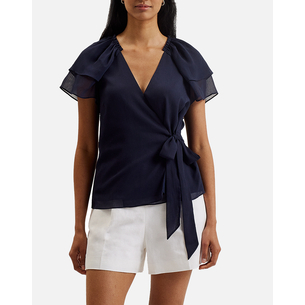 Product TED BAKER NOBORA Short Sleeve with Frill Detail Wrap Top base image