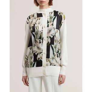 Product TED BAKER BELVIAA Printed Woven Front Cardgan base image