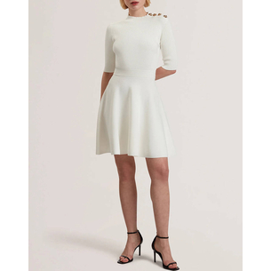 Product TED BAKER LILANO Ribbed Knit Button Detail Skater Dress base image