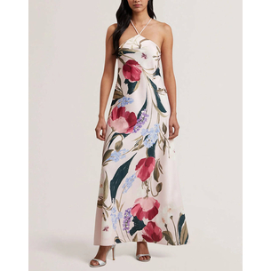 Product TED BAKER ALMARIA Halter Neck Bias Cut Maxi Dress base image