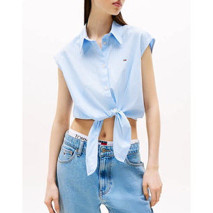 Product TOMMY JEANS TJW POPLIN FRONT KNOT SHIRT base image