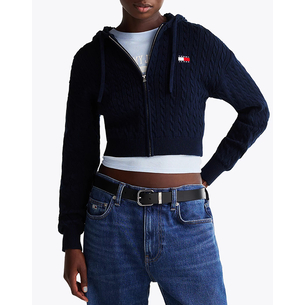 Product TOMMY JEANS TJW BADGE CABL HOOD CARDIGAN EXT base image