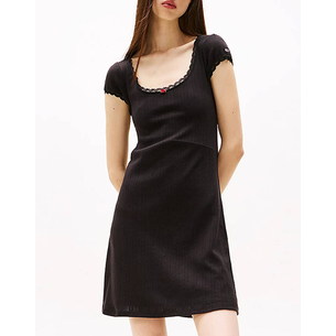 Product TOMMY JEANS TJW POINTELLE A-LINE DRESS EXT base image