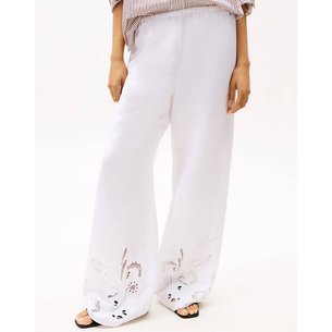 Product TOMMY HILFIGER BRODERIE ANGLAISE LINEN PANTS base image