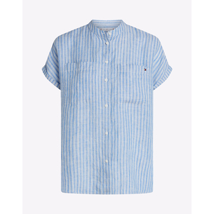 Product TOMMY HILFIGER ESS LINEN COLLARLESS S/S BLOUSE base image