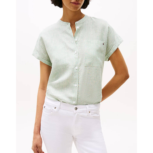 Product TOMMY HILFIGER ESS LINEN COLLARLESS S/S BLOUSE base image